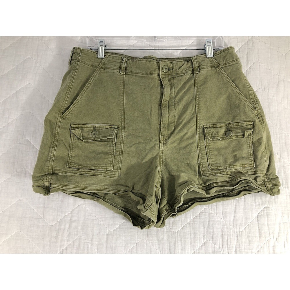 American Eagle Shorts Women's Size 16 Green Highest Rise 90s Boyfriend Stretch
